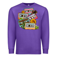 Purple 90s country caassette tapes Premium Sweatshirt - OliviaCreatesArt