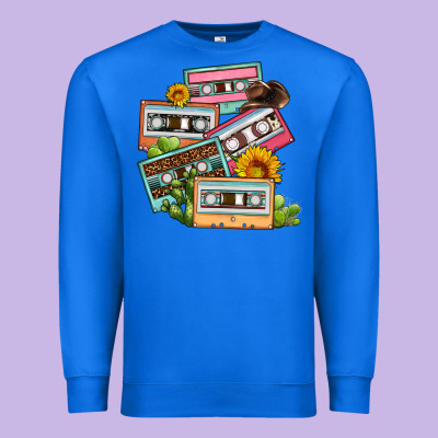 90s Country Caassette Tapes Premium Sweatshirt Designed By Oliviacreatesart