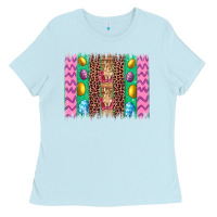 Baby Blue easter leopard egg bunny brush stroke Ladies Tee - Artiststas