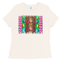 Bone easter leopard egg bunny brush stroke Ladies Tee - Artiststas
