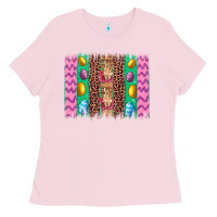 Bubblegum Pink easter leopard egg bunny brush stroke Ladies Tee - Artiststas