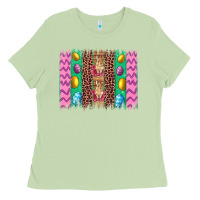 Matcha easter leopard egg bunny brush stroke Ladies Tee - Artiststas