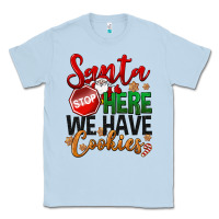 Dusty Blue Santa here we have cookies Classic Tee - NancyCooperArtShop
