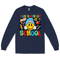 Navy 100 days of school Long Sleeve Tee - Artiststas
