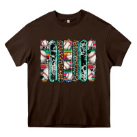 Chocolate Brown baseball serape cowhide turquoise leopard glitter  brushstrokes Heavy Core Tee - Artiststas