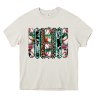 Cream baseball serape cowhide turquoise leopard glitter  brushstrokes Heavy Core Tee - Artiststas