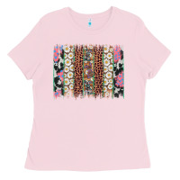 Bubblegum Pink easter leopard cowhide bunny brush stroke Ladies Tee - Artiststas