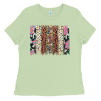 Matcha easter leopard cowhide bunny brush stroke Ladies Tee - Artiststas