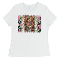 White easter leopard cowhide bunny brush stroke Ladies Tee - Artiststas
