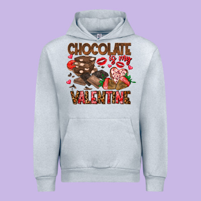 Chcolate Is My Valentine Urban Hoodie Designed By Cowhidedigitalart