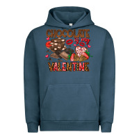 Pigment Midnight Navy Chcolate is my Valentine Urban Hoodie - CowhideDigitalArt