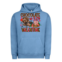 Pigment Pebble Blue Chcolate is my Valentine Urban Hoodie - CowhideDigitalArt