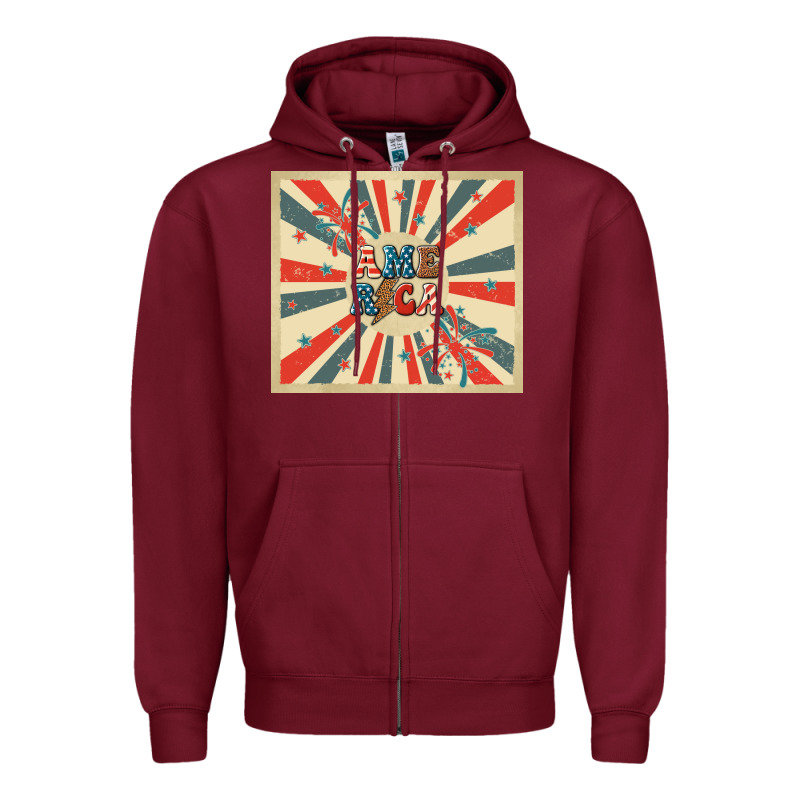 Retro America Zipper Hoodie by TumblerDesignByShophia | Teevron