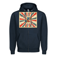 Navy retro america Zipper Hoodie - TumblerDesignByShophia