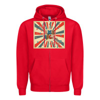 Red retro america Zipper Hoodie - TumblerDesignByShophia