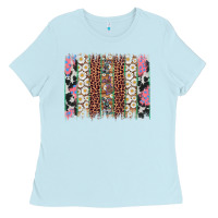 Baby Blue easter leopard cowhide bunny brush stroke Ladies Tee - Artiststas