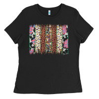 Black easter leopard cowhide bunny brush stroke Ladies Tee - Artiststas