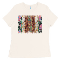 Bone easter leopard cowhide bunny brush stroke Ladies Tee - Artiststas