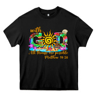 Black with god all things are possible summer Heavy Core Tee - AdoDesignShop