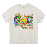 Cream with god all things are possible summer Heavy Core Tee - AdoDesignShop