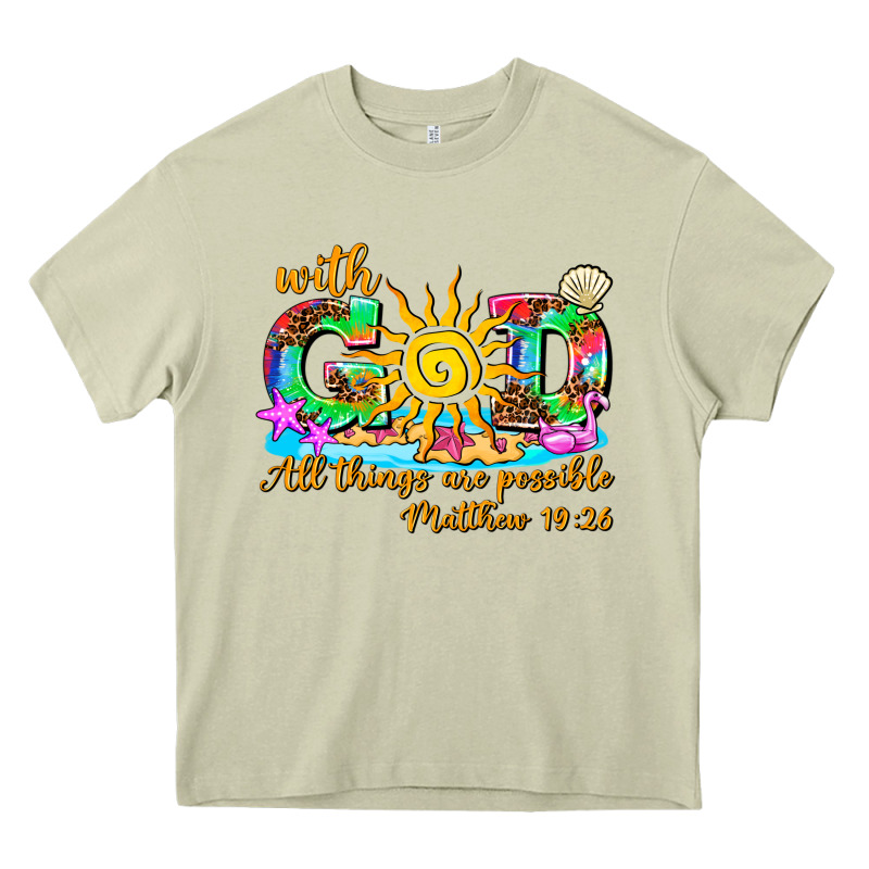 With God All Things Are Possible Summer Heavy Core Tee by AdoDesignShop | Teevron