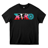 Black xoxo with cow Heavy Core Tee - AdoDesignShop