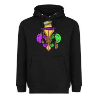 Black fleur de lis Heavyweight Hoodie - OliviaCreatesArt