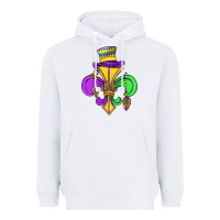 White fleur de lis Heavyweight Hoodie - OliviaCreatesArt