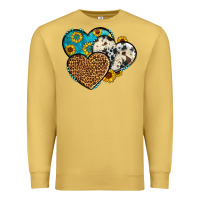 Antique Gold cowhide leopard hearts Premium Sweatshirt - OliviaCreatesArt
