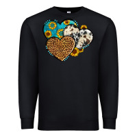 Black cowhide leopard hearts Premium Sweatshirt - OliviaCreatesArt