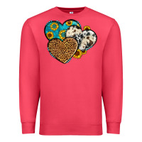 Cardinal cowhide leopard hearts Premium Sweatshirt - OliviaCreatesArt