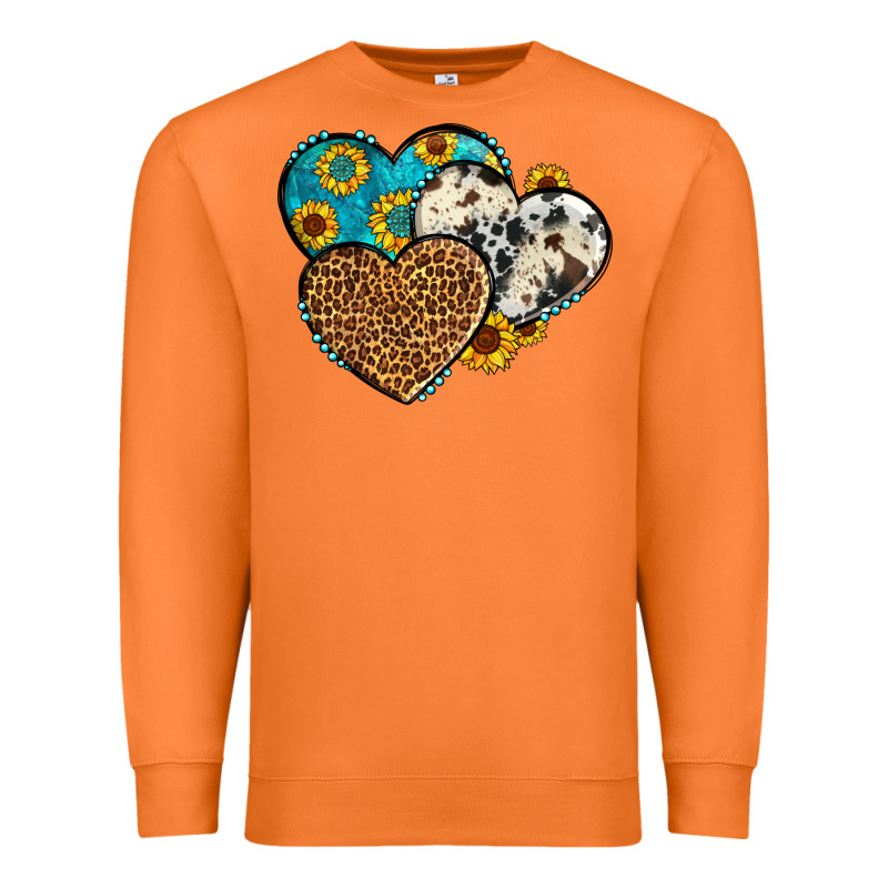 Cowhide Leopard Hearts Premium Sweatshirt by OliviaCreatesArt | Teevron