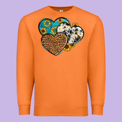 Cowhide Leopard Hearts Premium Sweatshirt Designed By Oliviacreatesart