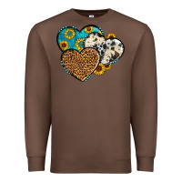 Chestnut cowhide leopard hearts Premium Sweatshirt - OliviaCreatesArt