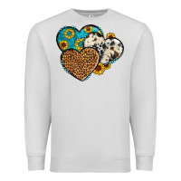 Dove Grey cowhide leopard hearts Premium Sweatshirt - OliviaCreatesArt