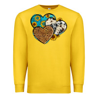 Lemon cowhide leopard hearts Premium Sweatshirt - OliviaCreatesArt