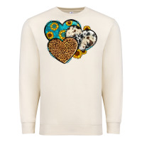 Sandshell cowhide leopard hearts Premium Sweatshirt - OliviaCreatesArt