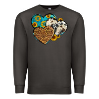 Smoke cowhide leopard hearts Premium Sweatshirt - OliviaCreatesArt