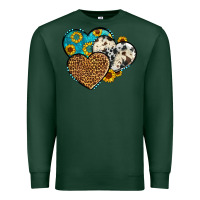 Sports Green cowhide leopard hearts Premium Sweatshirt - OliviaCreatesArt
