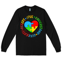 Black autism awareness puzzle heart love understand advo Long Sleeve Tee - Artiststas