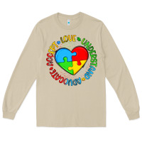 Mushroom autism awareness puzzle heart love understand advo Long Sleeve Tee - Artiststas