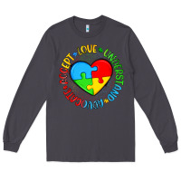 Smoke autism awareness puzzle heart love understand advo Long Sleeve Tee - Artiststas