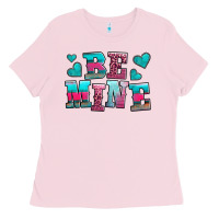 Bubblegum Pink be mine western valentine's day no background Ladies Tee - AdoDesignShop