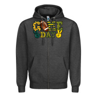 Charcoal Heather Game day yellow and green team color Zipper Hoodie - HowdyJamesFarm