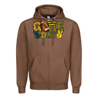 Chestnut Game day yellow and green team color Zipper Hoodie - HowdyJamesFarm