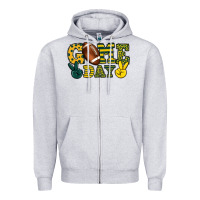 Heather Grey Game day yellow and green team color Zipper Hoodie - HowdyJamesFarm
