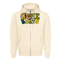 Sandshell Game day yellow and green team color Zipper Hoodie - HowdyJamesFarm