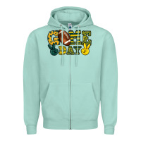 Seafoam Game day yellow and green team color Zipper Hoodie - HowdyJamesFarm