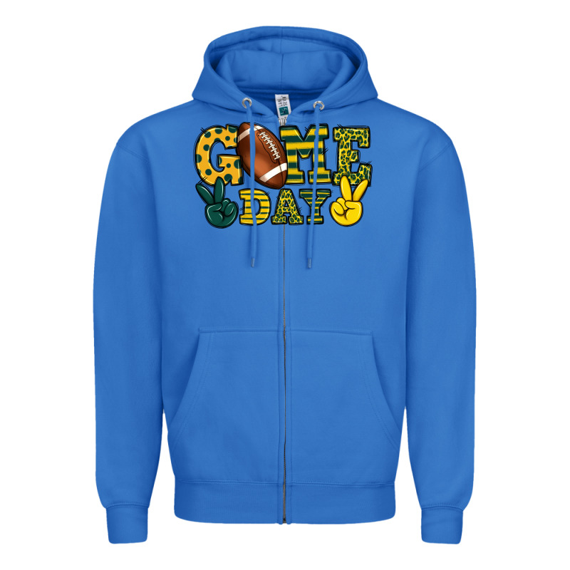 Game Day Yellow And Green Team Color Zipper Hoodie by HowdyJamesFarm | Teevron