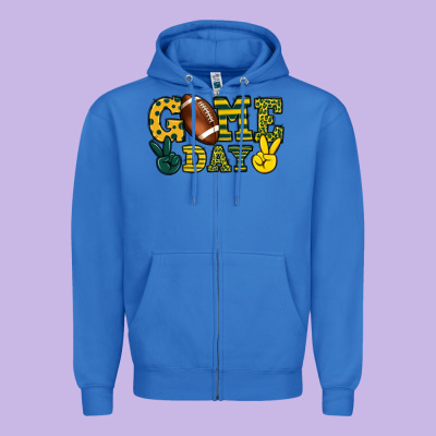 Game Day Yellow And Green Team Color Zipper Hoodie Designed By Howdyjamesfarm